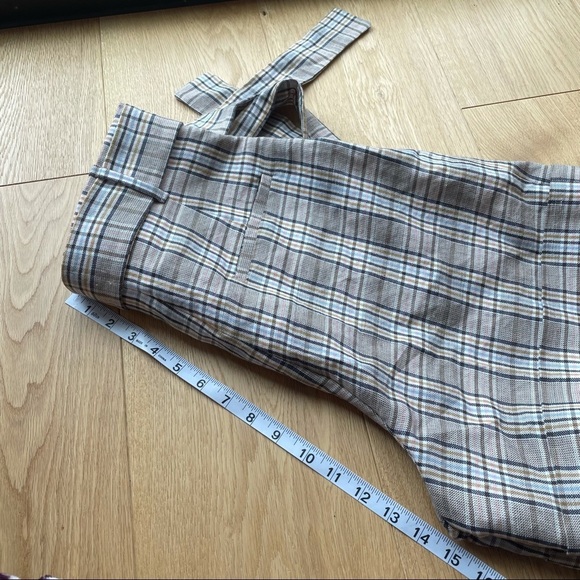 NWOT CHECKED LINEN BLEND BERMUDA SHORTS - 6 - Picture 10 of 13